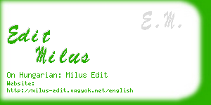 edit milus business card